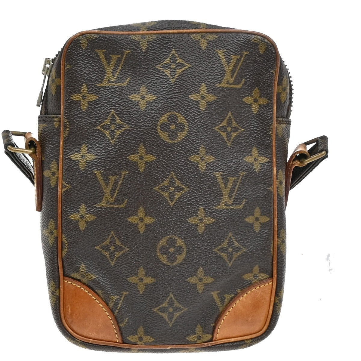 LOUIS VUITTON Danube Shoulder Bag Monogram Leather Brown France M45266 30FB548