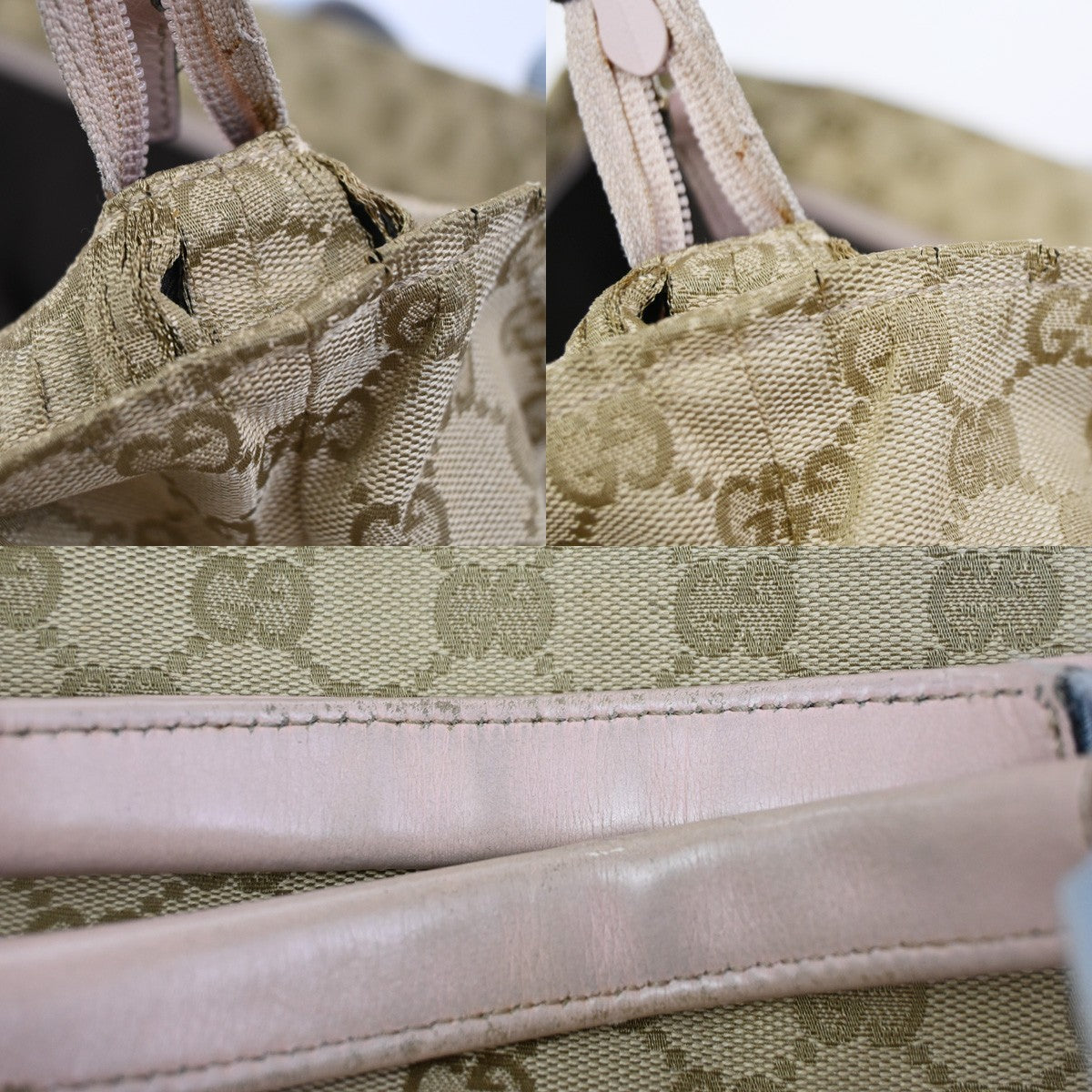 GUCCI Logo Sherry GG Pattern Shoulder Tote Bag Canvas Leather BN Italy 35KC687