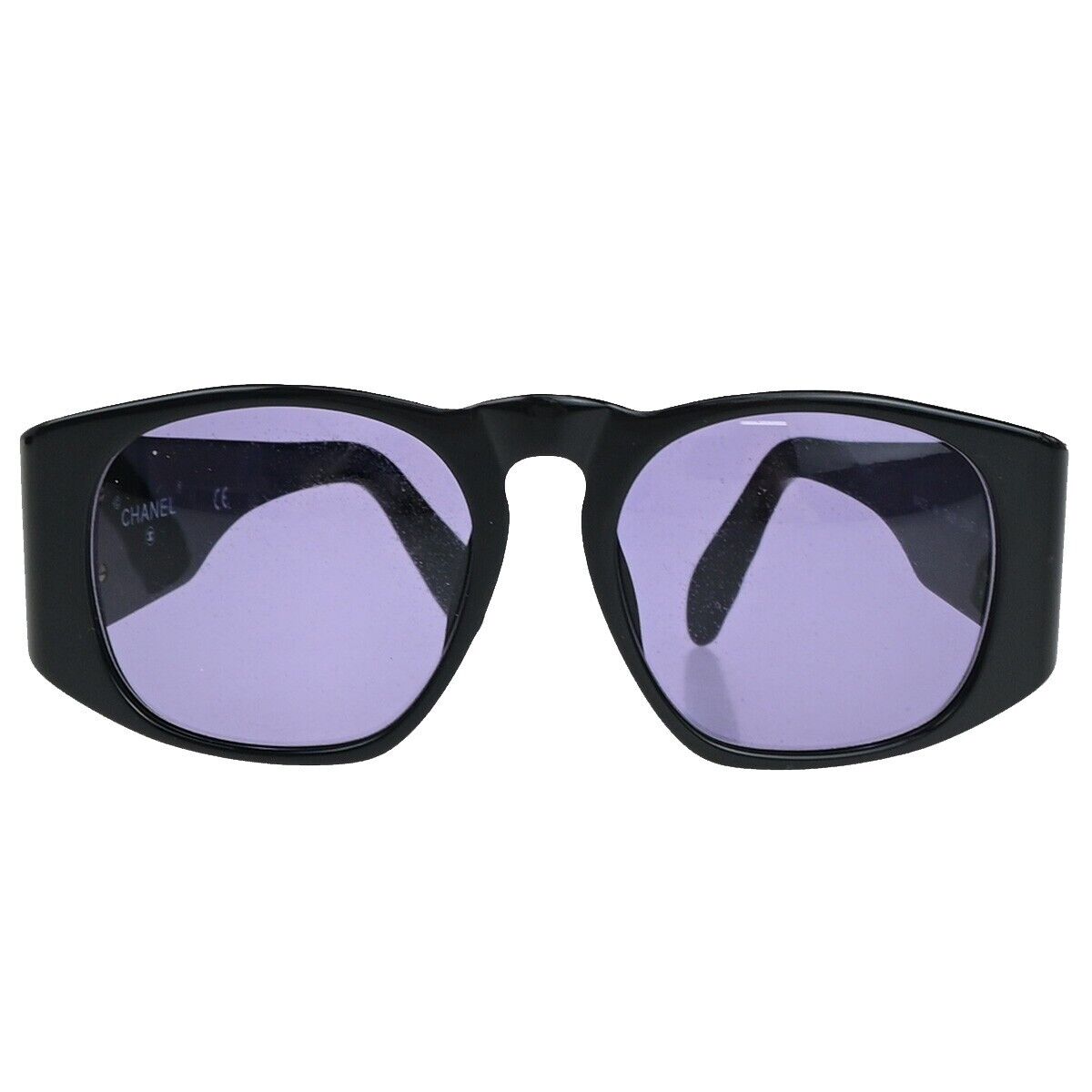 CHANEL CC Logo Matelasse Sunglasses Eye Wear Plastic Black GHW 01450 04RK668