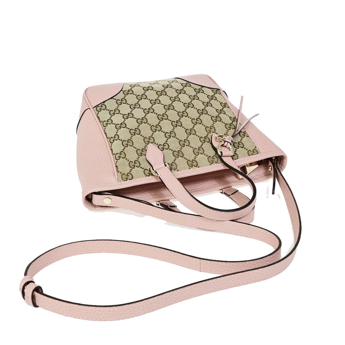 GUCCI Bree GG Pattern 2Way Shoulder Hand Bag Canvas Leather Brown Pink 59RK035
