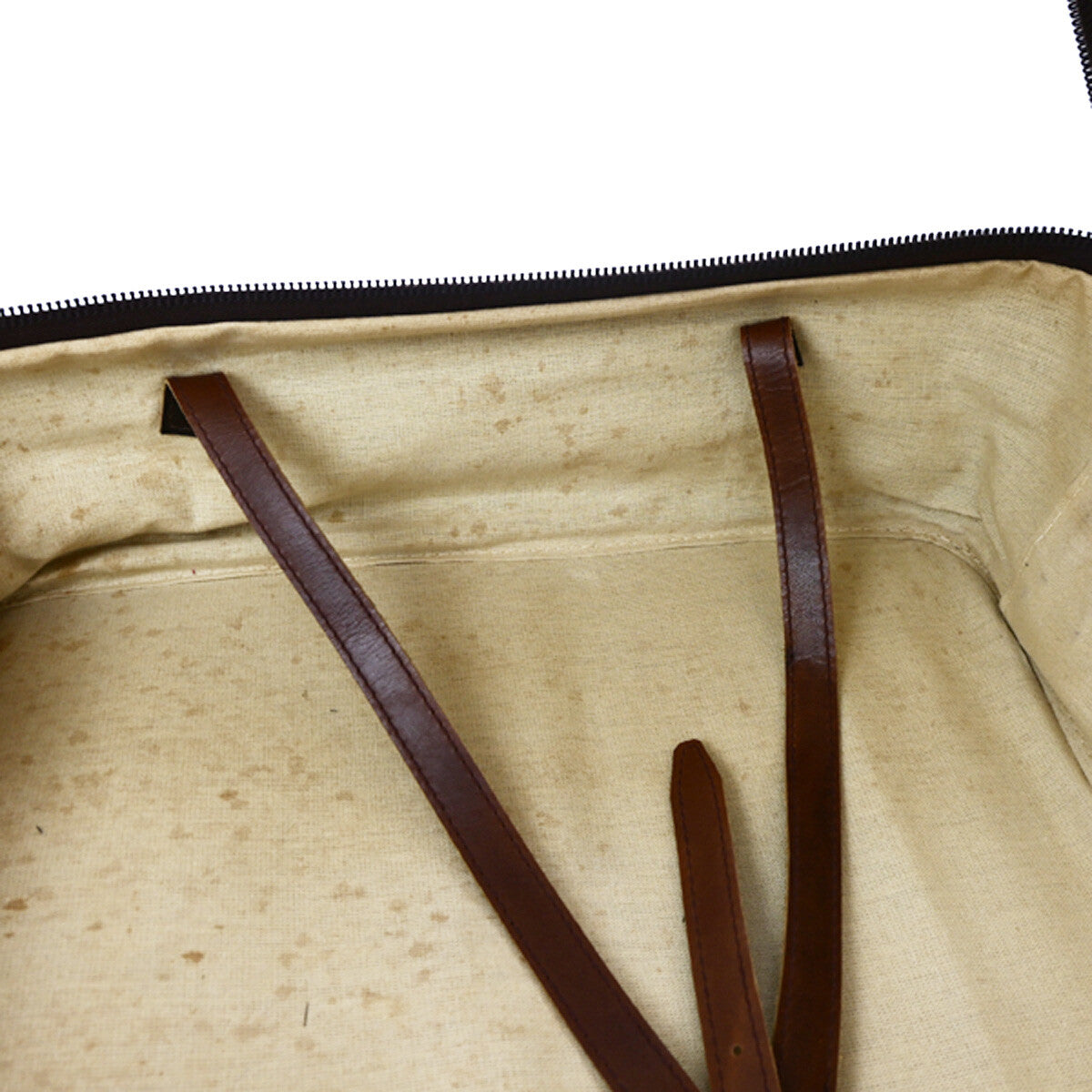 FENDI Logo Zucca Pattern Suitcase Travel Hand Bag Canvas Leather Brown 36YG733