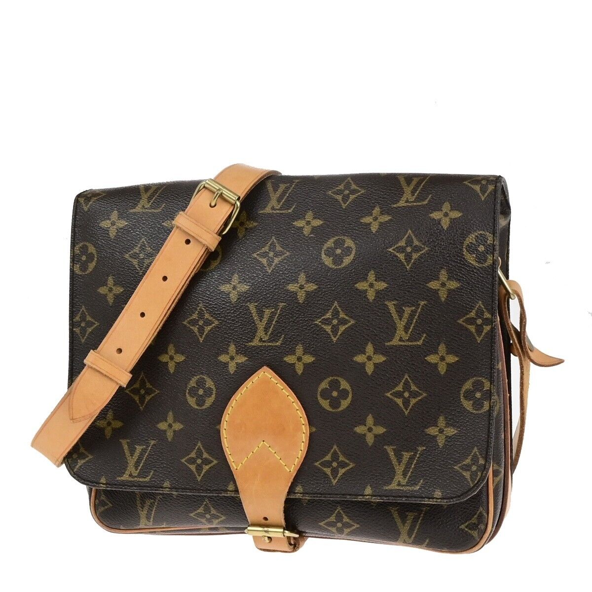 LOUIS VUITTON Cartouchiere GM Shoulder Bag Monogram Leather Brown M51252 96KA453