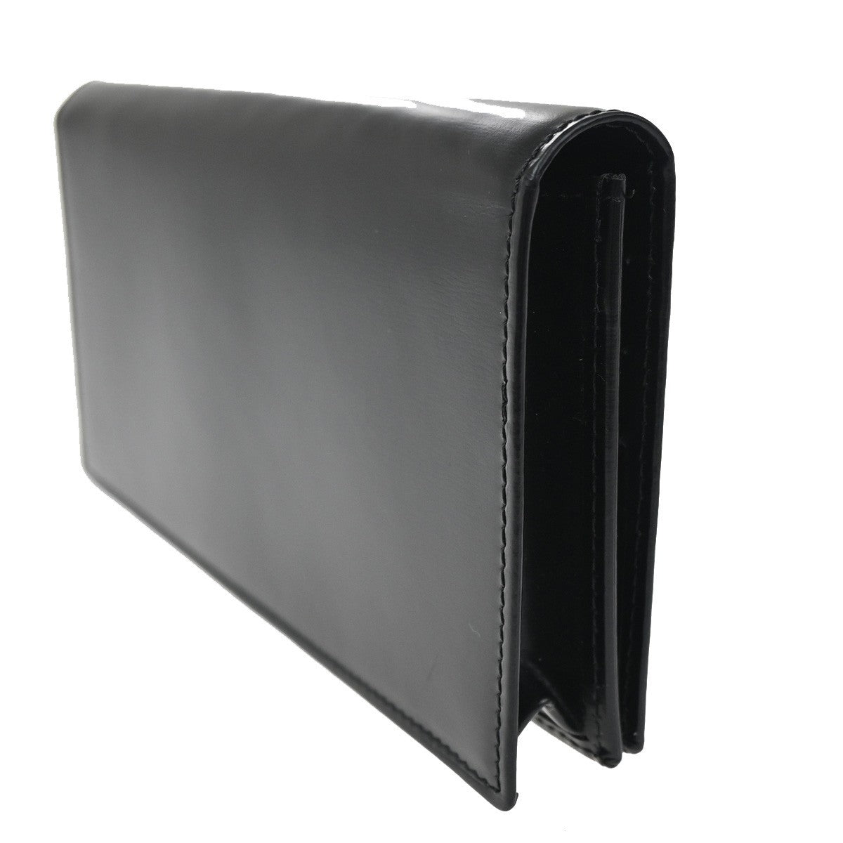 CARTIER Logo Pasha Bifold Long Wallet Leather Black SHW France 69KC345