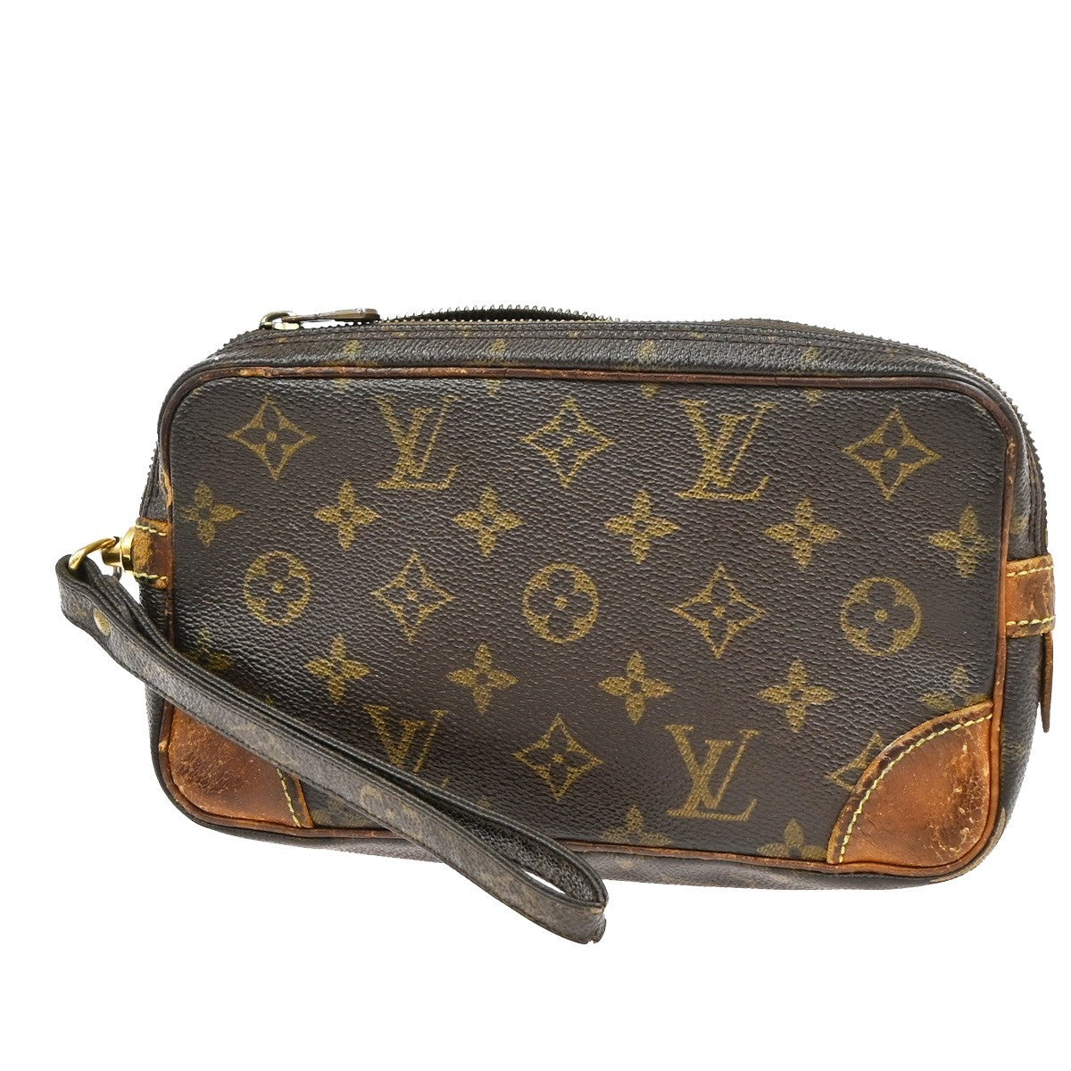 LOUIS VUITTON Marly Dragonne PM Clutch Hand Bag Monogram Leather M51827 07KD186