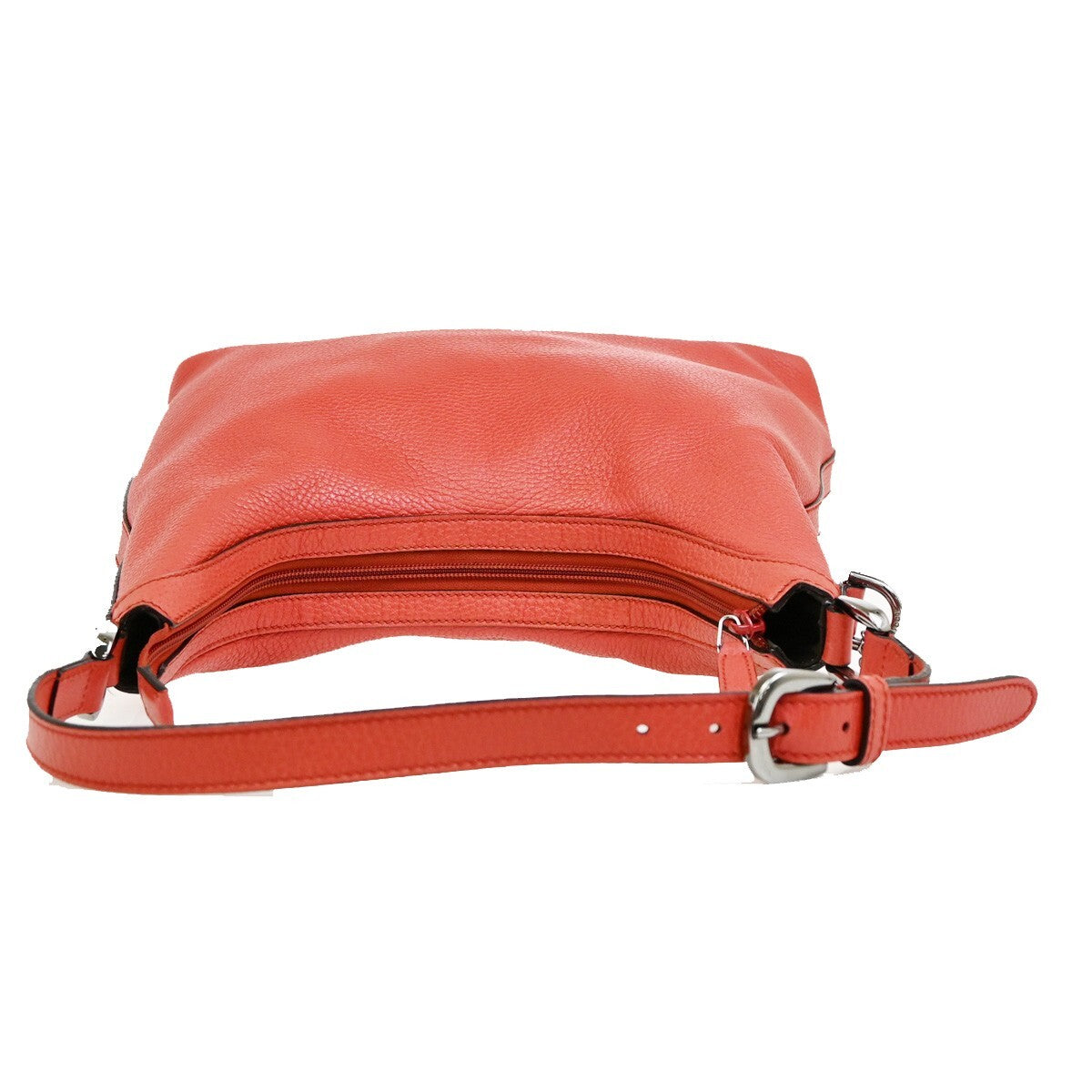 GUCCI Logo GG Pattern Shoulder Hobo Bag Leather Red SHW Italy 37FB597