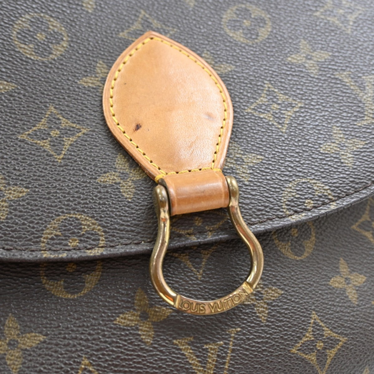 LOUIS VUITTON Saint Cloud GM Shoulder Bag Monogram Leather Brown M51242 86SA034