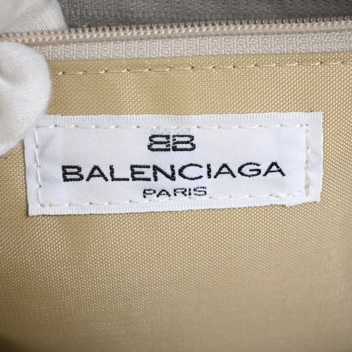 BALENCIAGA Logo Women Mini Hand Bag Patent Leather White Ivory 02ZA250