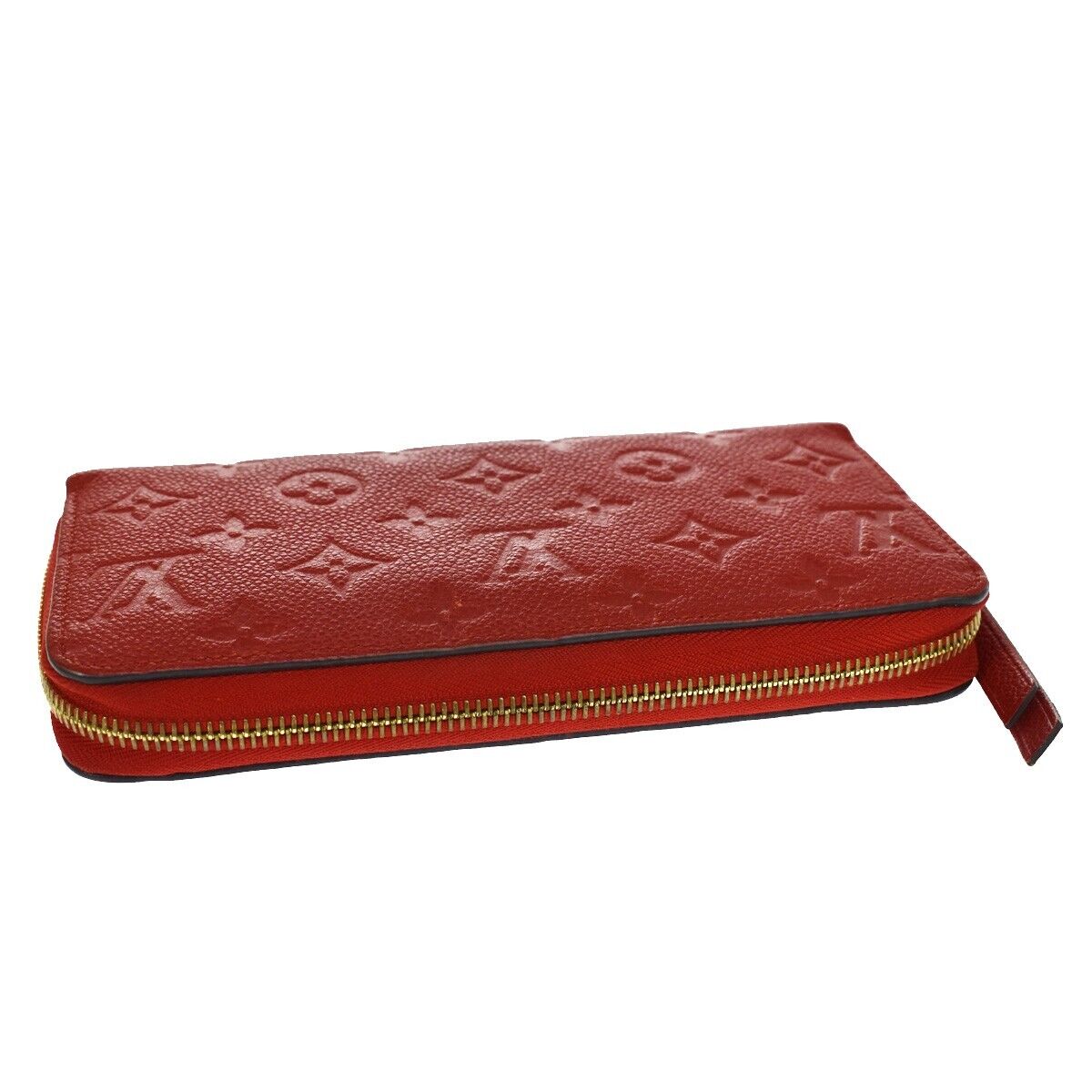 LOUIS VUITTON Zippy Wallet Monogram Empreinte Leather Scarlet M63691 87GA838