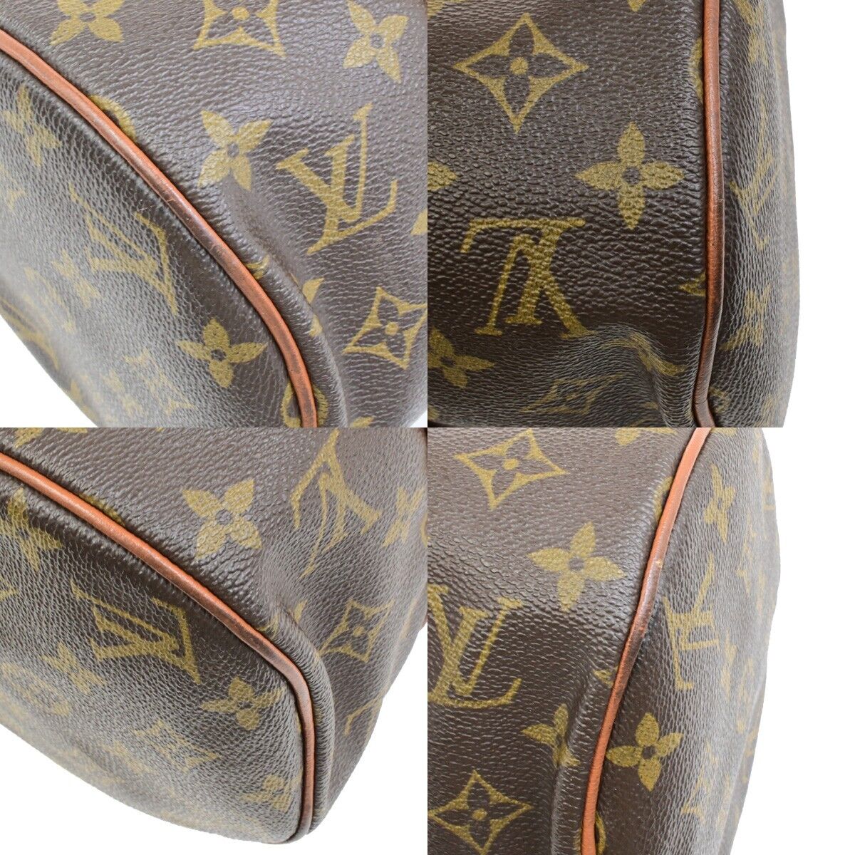 LOUIS VUITTON Logo PAPILLON 30 Hand Bag Monogram Leather Brown M51365 64ED931