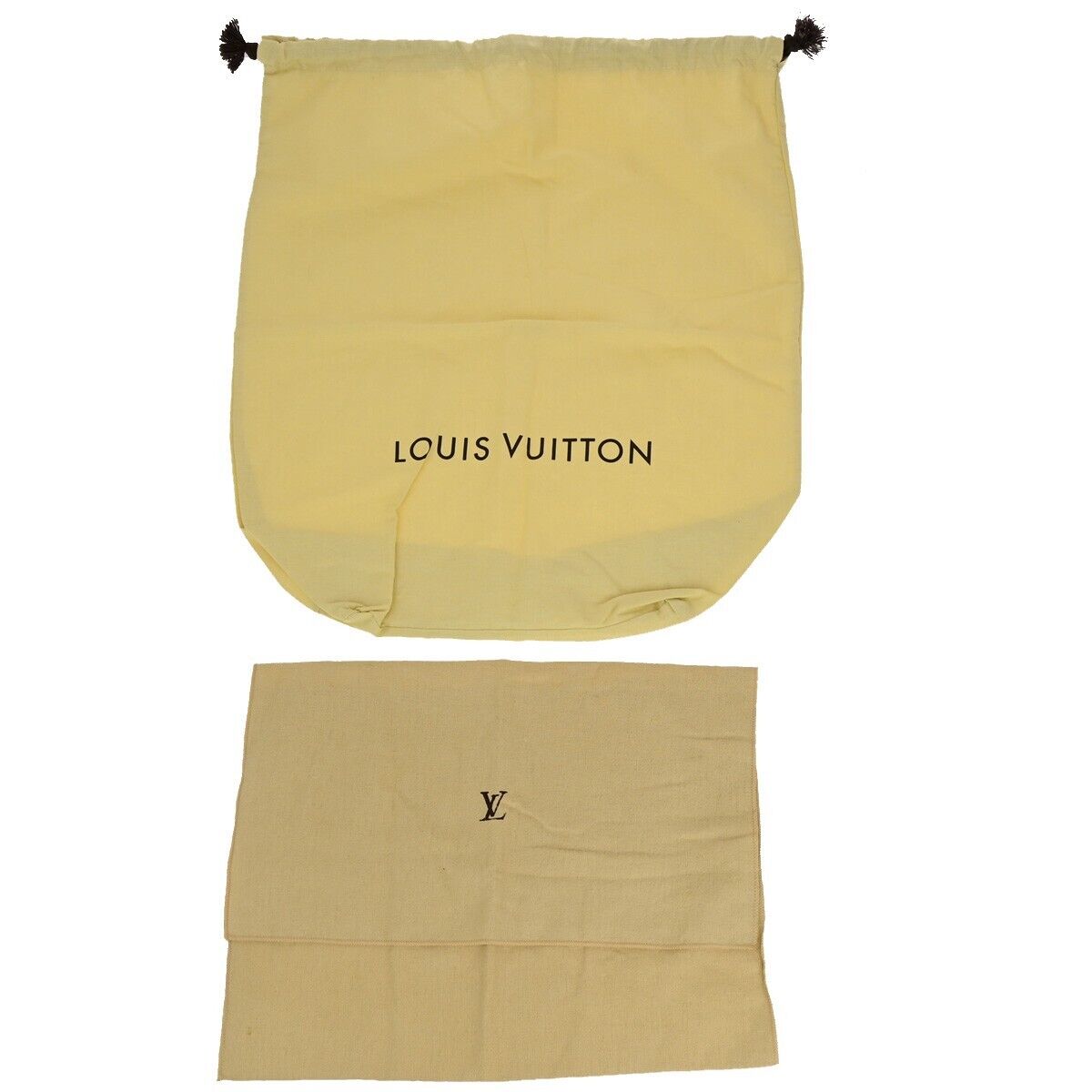 LOUIS VUITTON Logo 10 Set Dust Bag Drawstring Canvas Cotton Beige Brown 08EB498