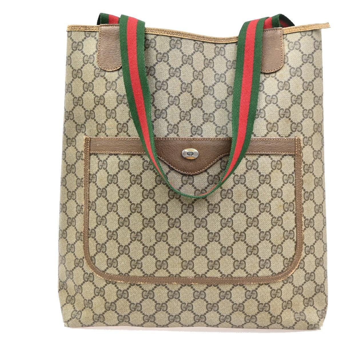 GUCCI Logo GG Pattern Sherry Line Shoulder Tote Bag PVC Leather BN Italy 04MA683
