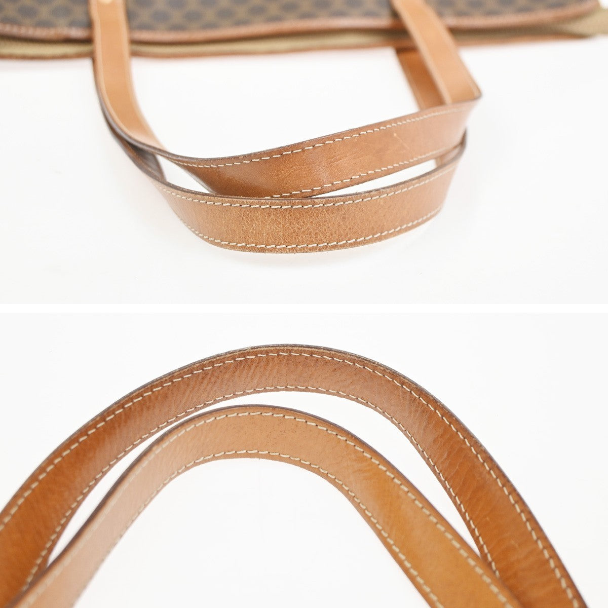 CELINE Logo Macadam Pattern Shoulder Bag PVC Leather Brown GHW Italy 69KC941
