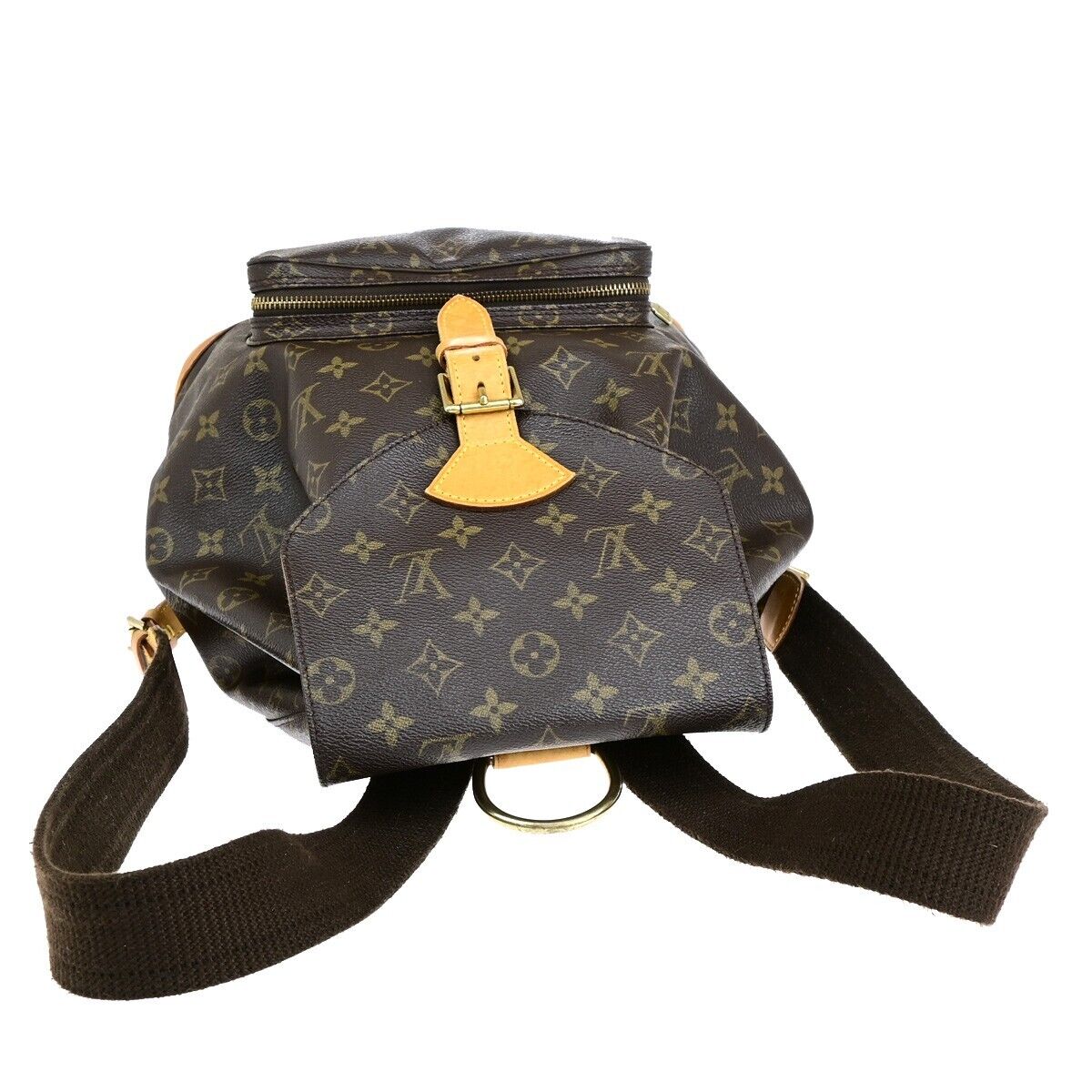 LOUIS VUITTON Montsouris GM Backpack Bag Monogram Leather Brown M51135 75EB722
