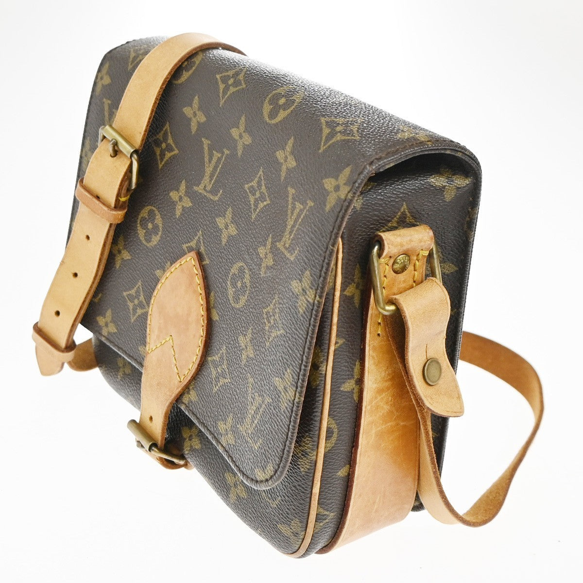 LOUIS VUITTON Cartouchiere MM Shoulder Bag Monogram Leather Brown M51253 88TA476