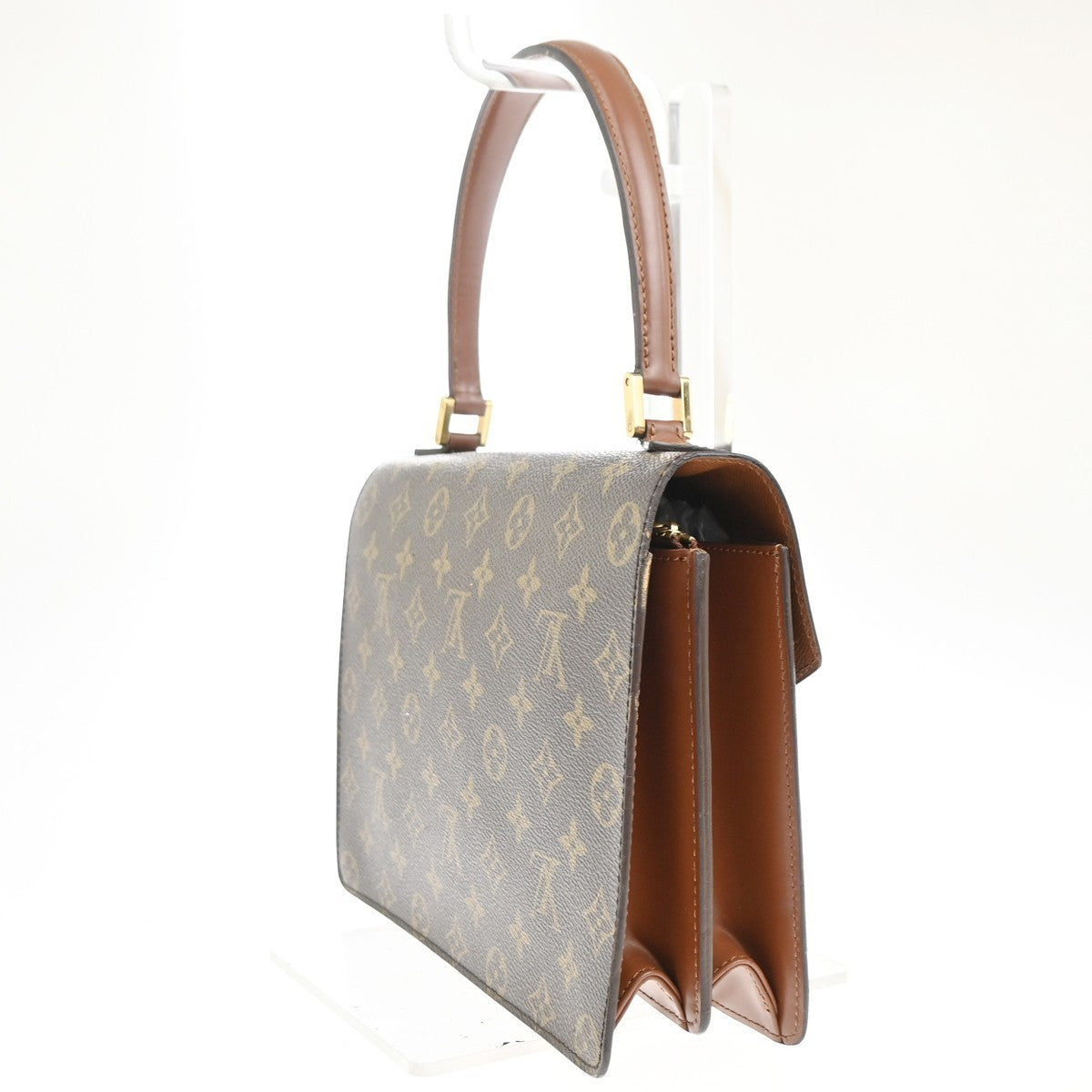 LOUIS VUITTON Concorde Hand Bag Monogram Leather Brown France M51190 70KC476
