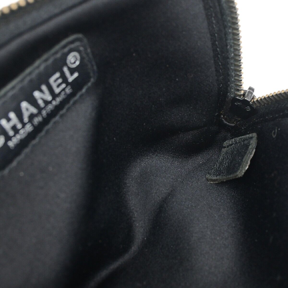 CHANEL CC Logo New Travel Line Mini Pouch Bag Jacquard Black France 02EB271