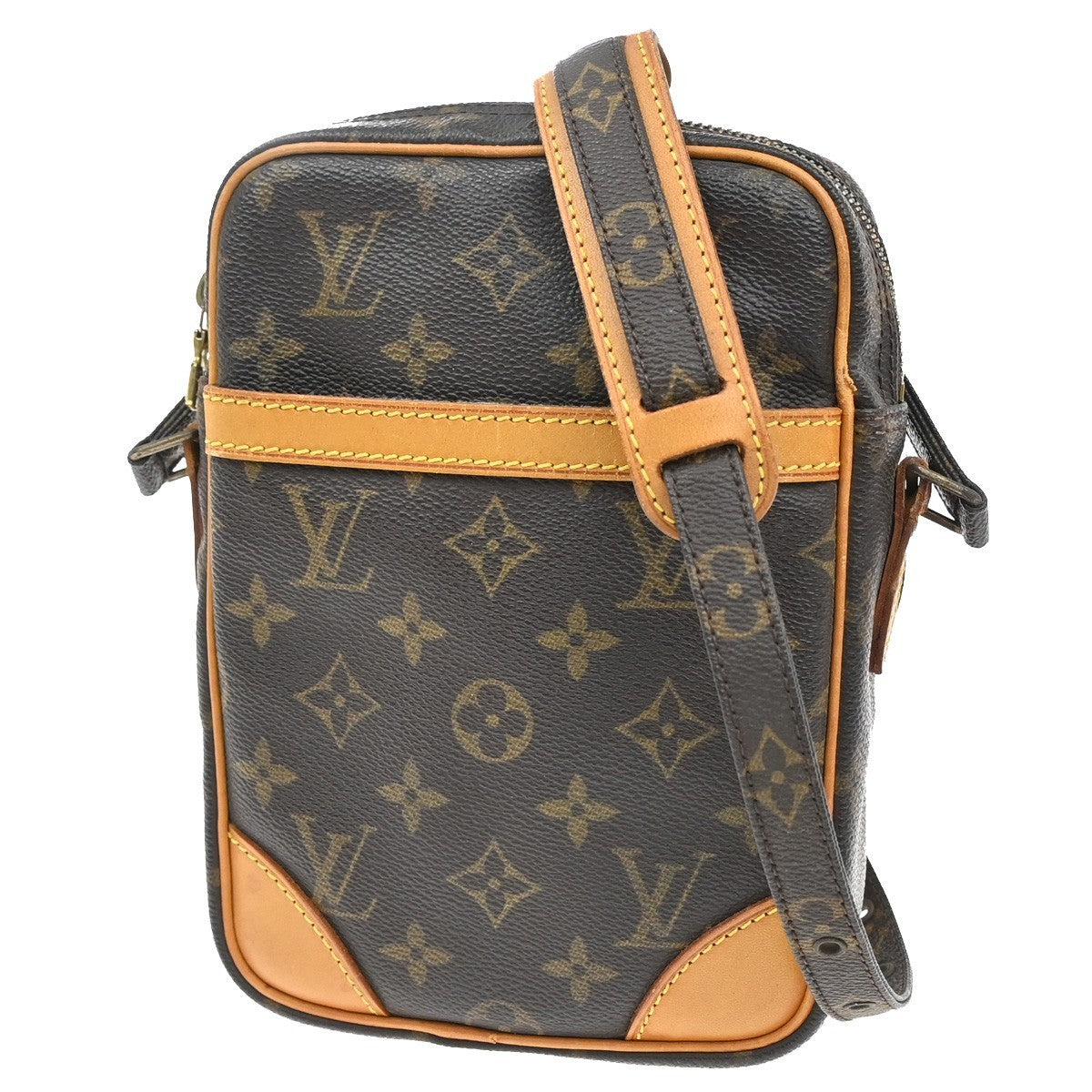 LOUIS VUITTON Danube Shoulder Bag Monogram Leather Brown France M45266 89MA076
