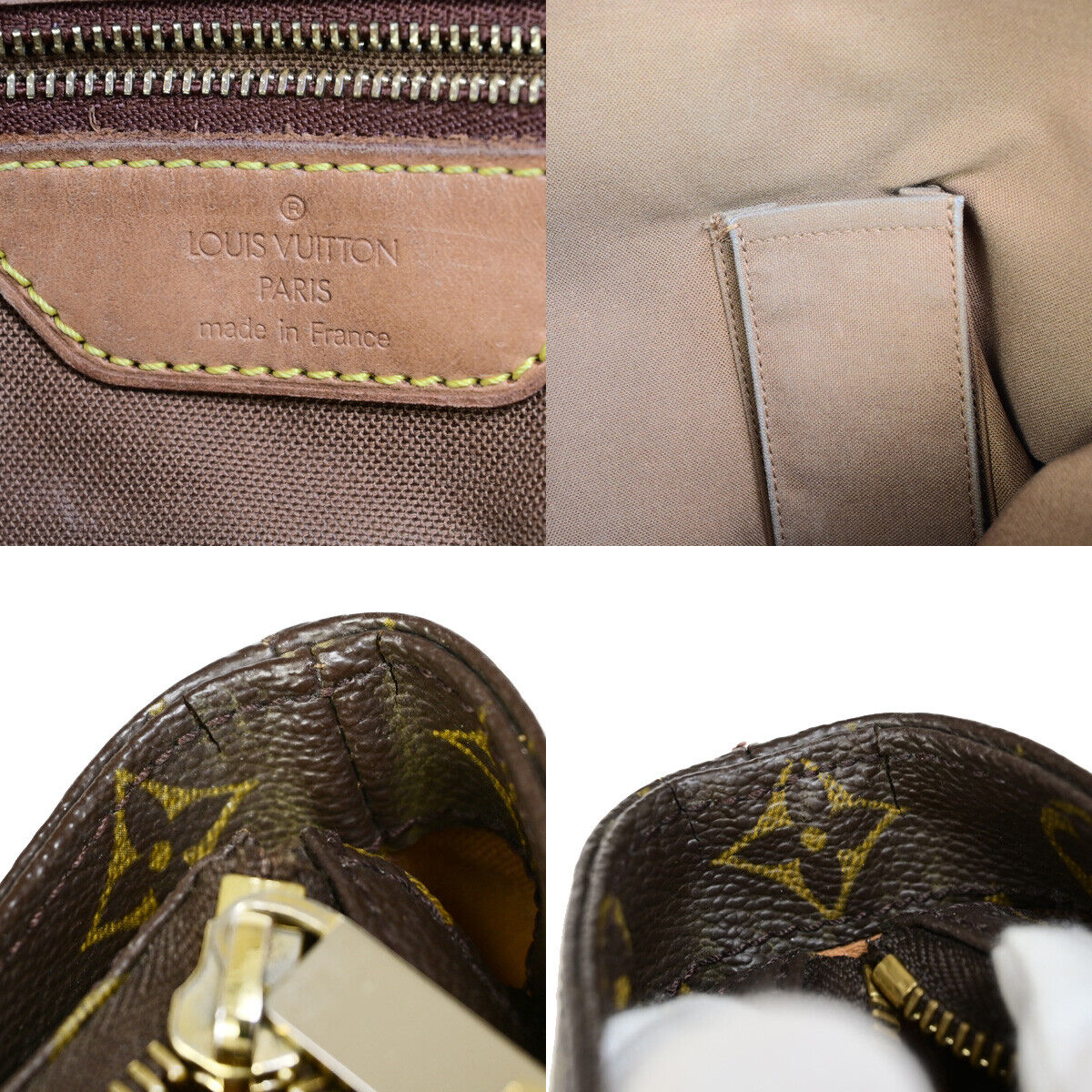 LOUIS VUITTON Cabas Mezzo Shoulder Bag Monogram Leather Brown M51151 31YF519