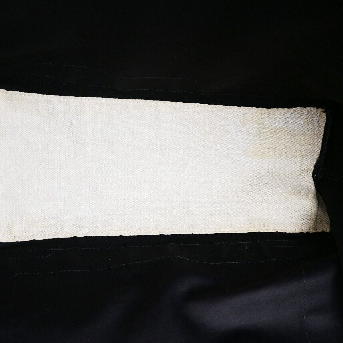 BALENCIAGA Navy Cabas M Shoulder Hand Bag Canvas Leather Ivory Black 37FB060