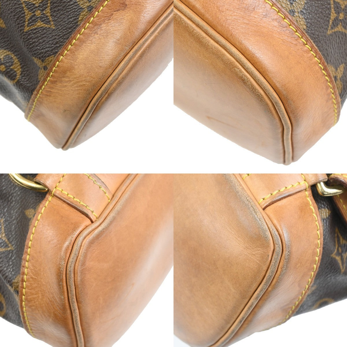 LOUIS VUITTON Montsouris MM Backpack Bag Monogram Leather Brown M51136 13CA842