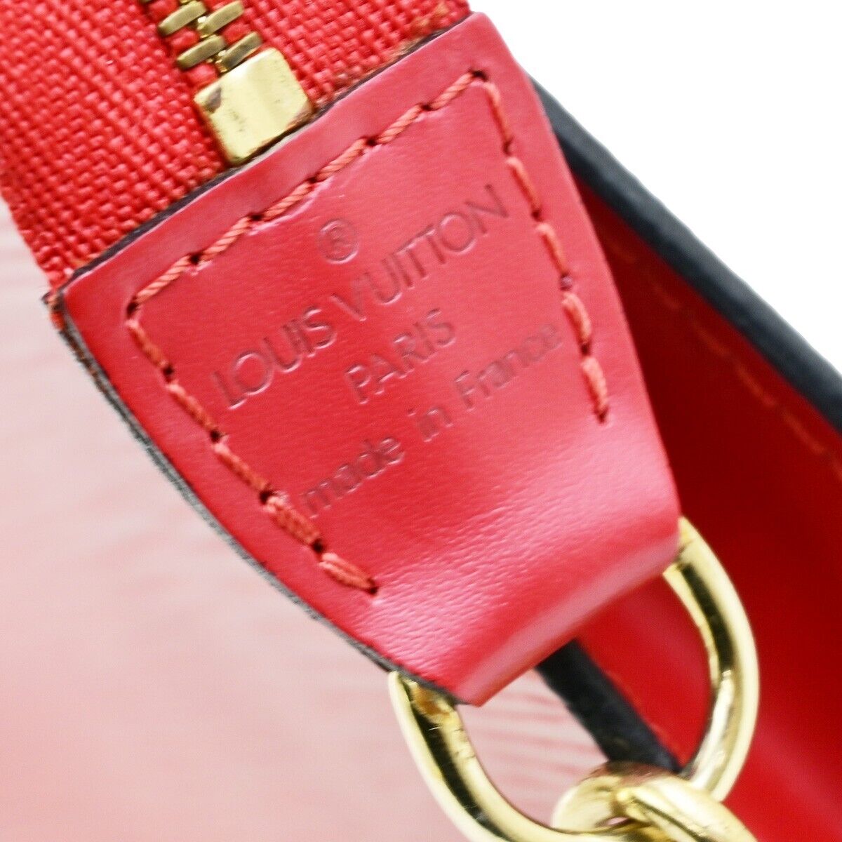 LOUIS VUITTON LV Pochette Accessoires Hand Bag Epi Leather Red M52947 32ED077
