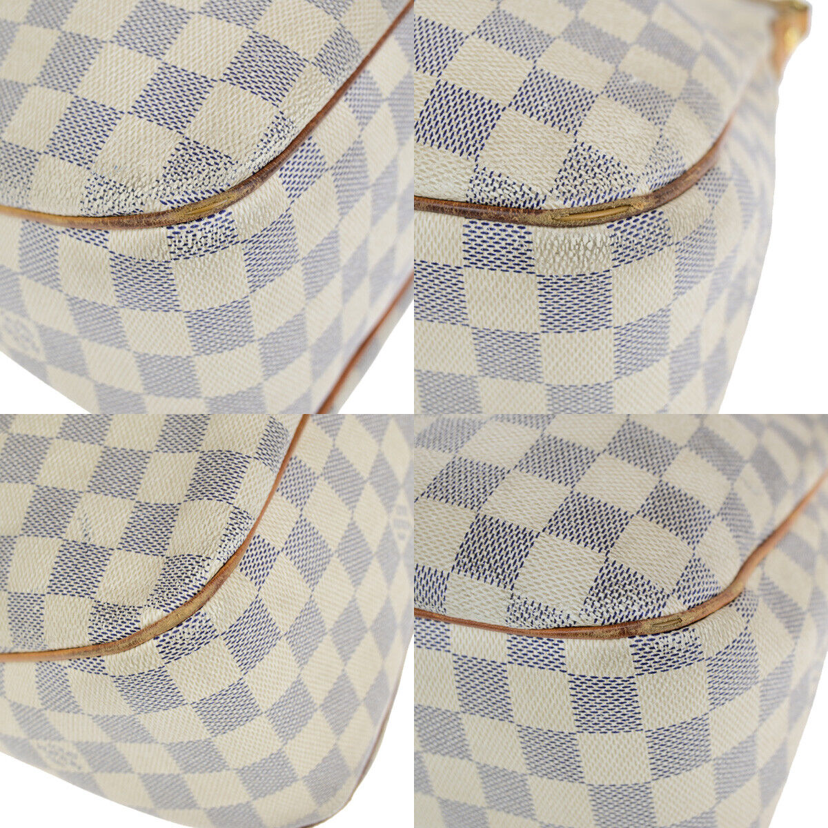 LOUIS VUITTON Siracusa MM Shoulder Bag Damier Azur Leather White N41112 37YG611
