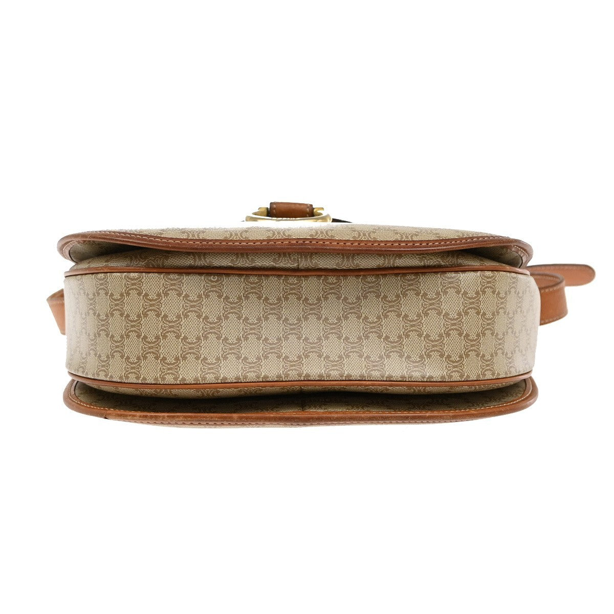 CELINE Logo Macadam Pattern Shoulder Bag PVC Leather Brown GHW Italy 63KB327