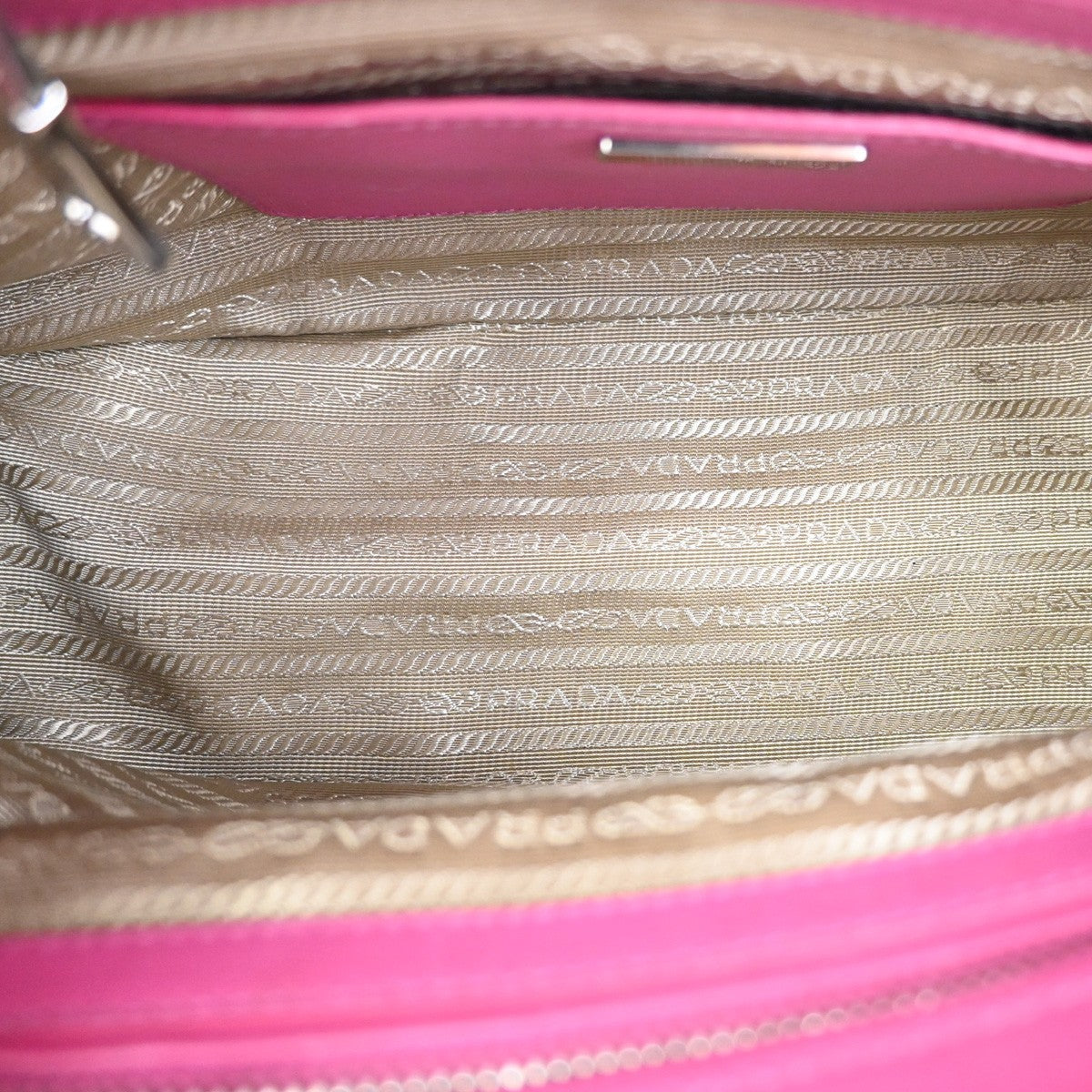 PRADA Logo Canapa City 2Way Shoulder Hand Bag Canvas Leather Pink BE SHW 98ZA359