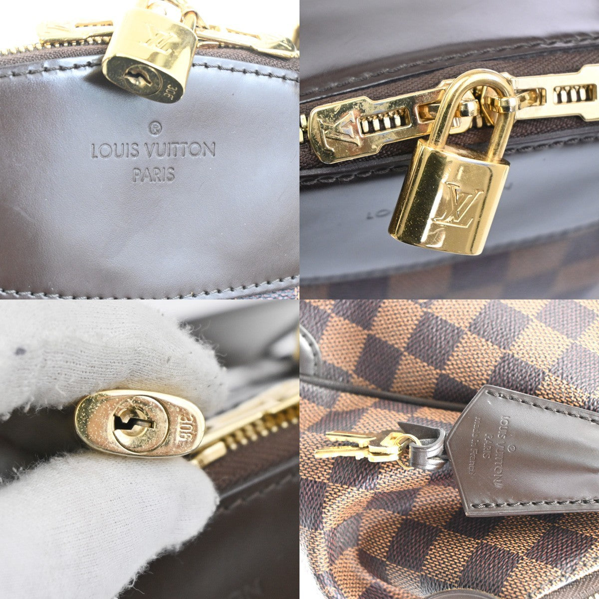 LOUIS VUITTON Verona PM Shoulder Bag Damie Ebene Leather Brown N41117 95TA517
