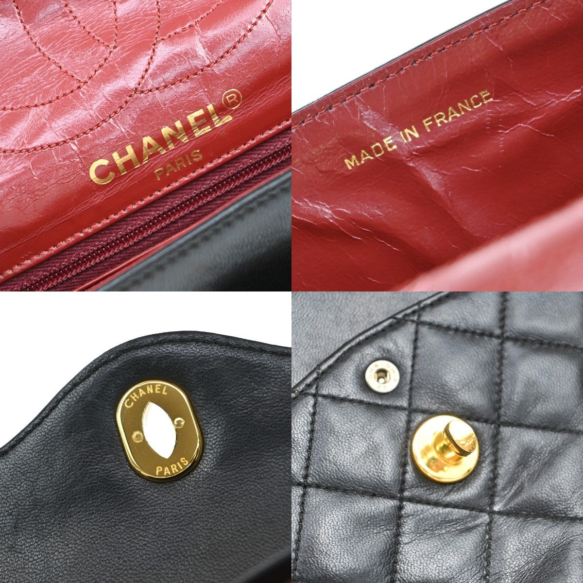CHANEL PARIS CC Logo Matelasse Chain Mini Shoulder Bag Leather Black 330RF613