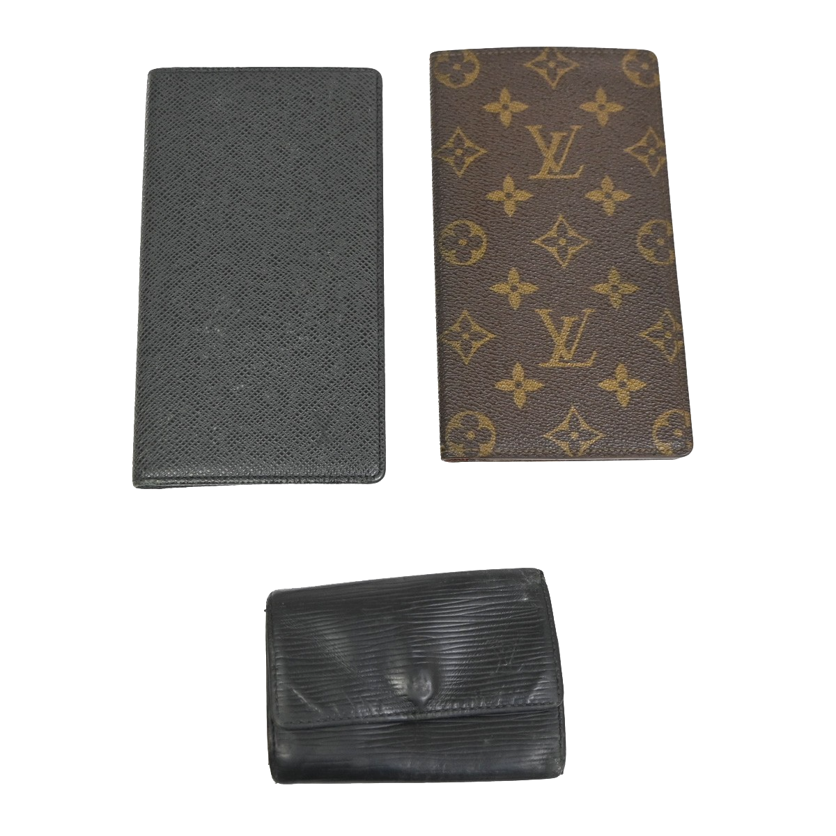 LOUIS VUITTON 3Set Bifold Wallet Key Case Monogram Epi Taiga Leather 01CA835