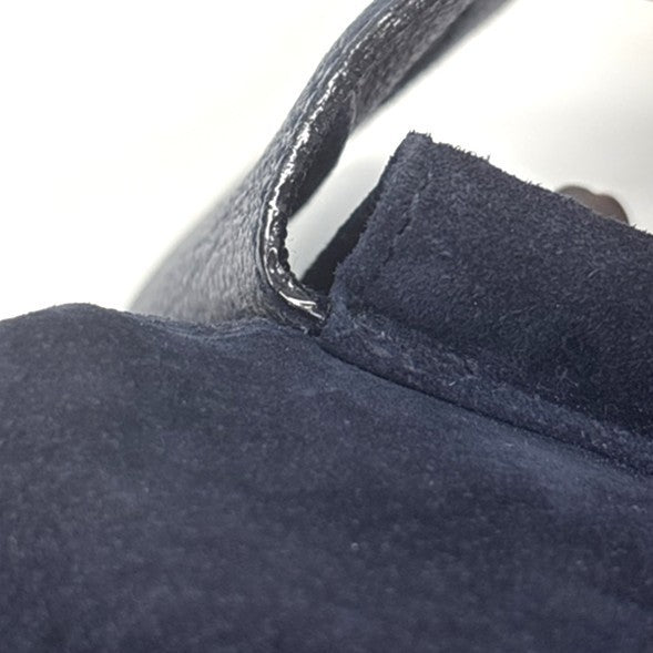 GUCCI Bamboo Logo 2way Back Pack Bag Suede Leather Navy Blue GHW Italy 38MA494