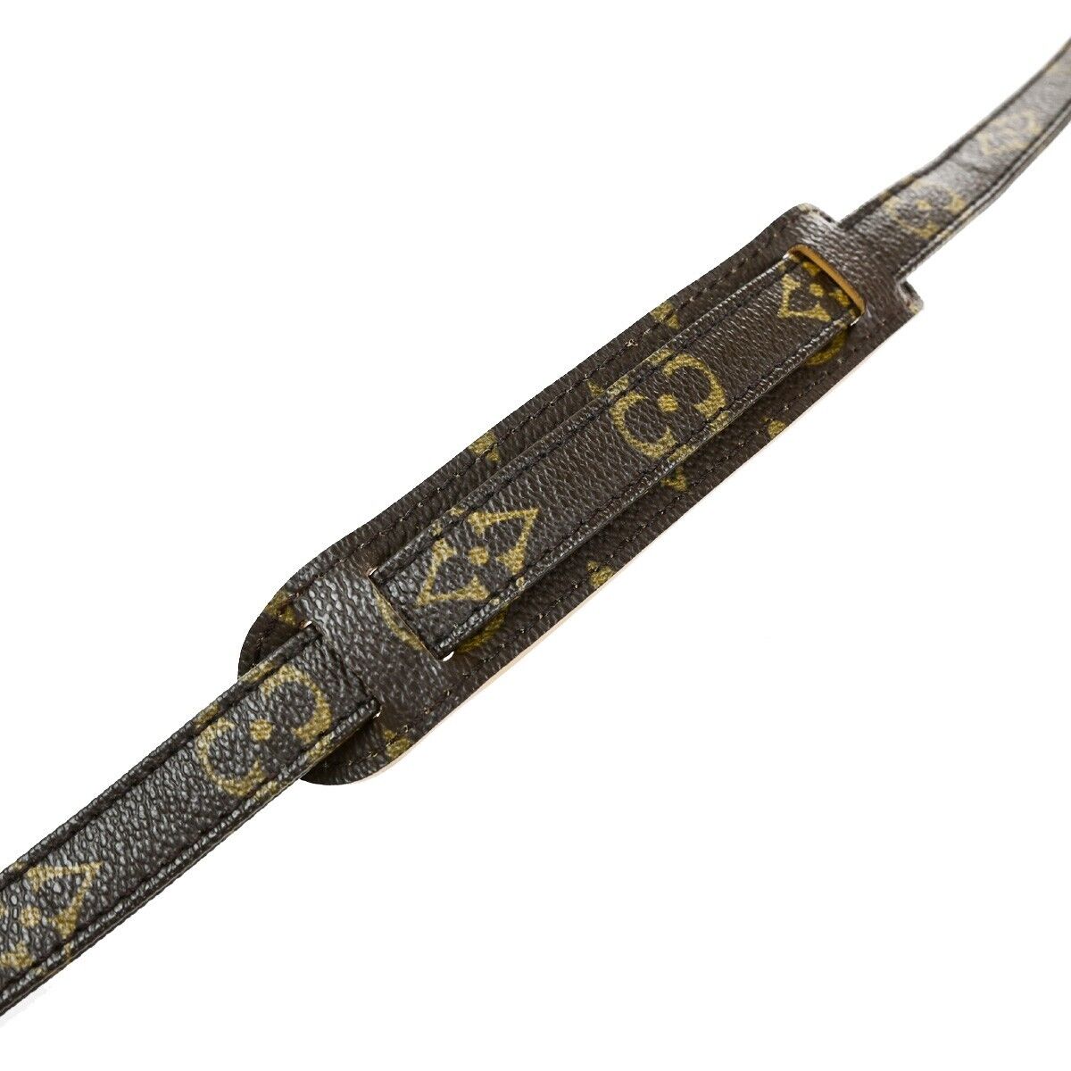 LOUIS VUITTON Shoulder Strap Monogram Leather Brown Gold Bag Accessory 69ED319