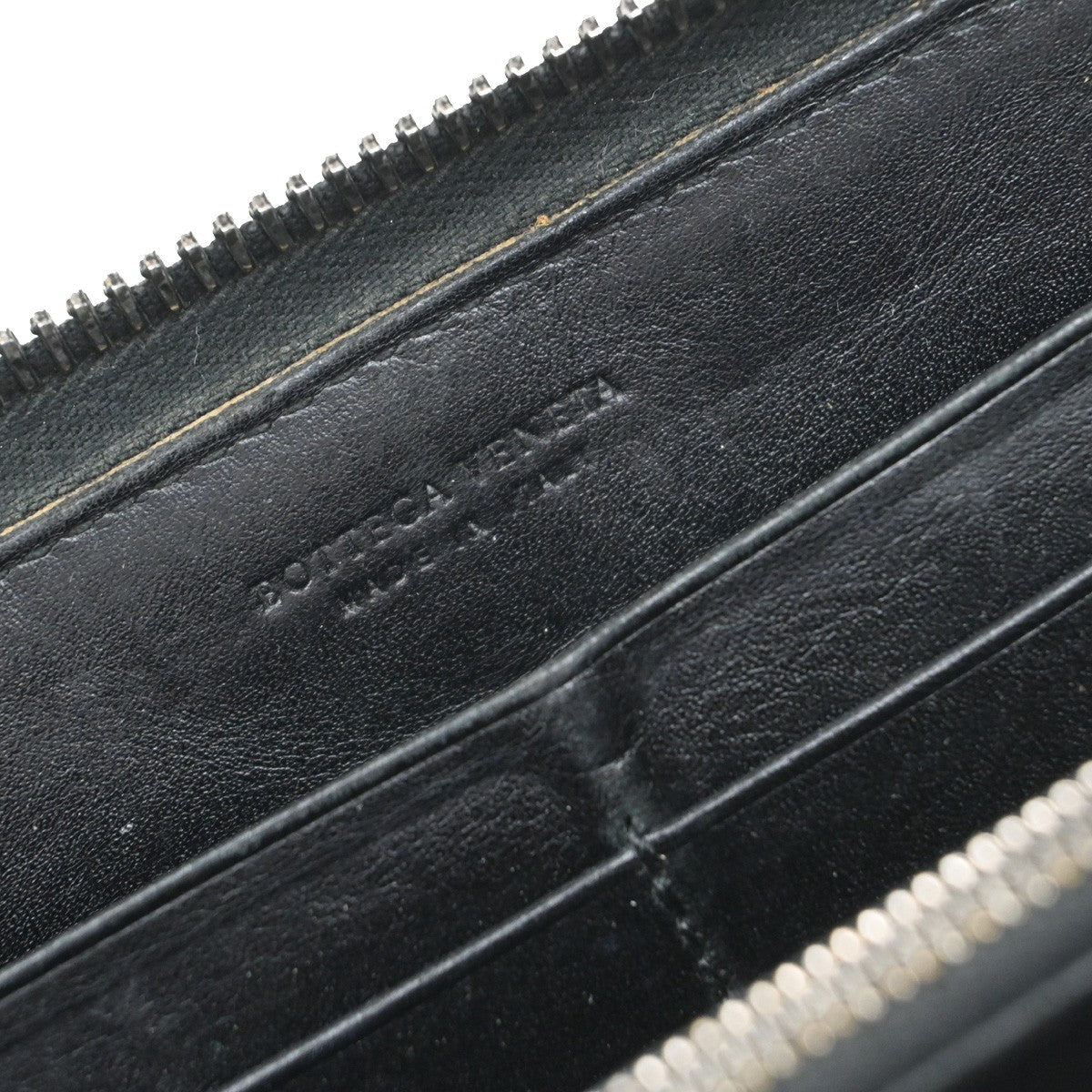 BOTTEGA VENETA Intrecciato Long Zipper Around Wallet Leather Black 67KP150