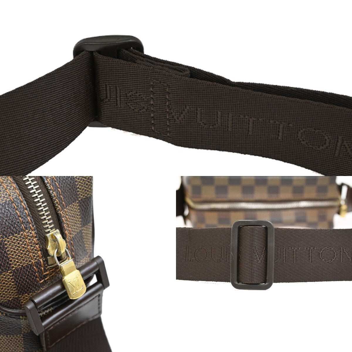 LOUIS VUITTON Olav PM Shoulder Bag Damier Ebene Leather Brown N41442 85FB540
