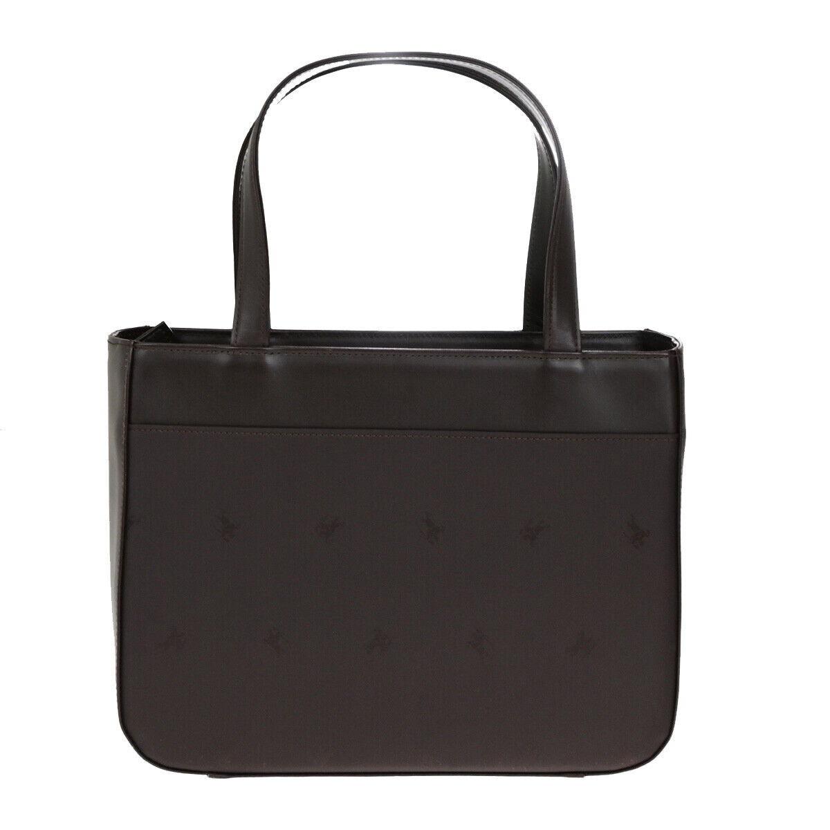 BURBERRY LONDON Logo EKD Hand Bag Tote Nylon Leather Brown SHW 39YG586
