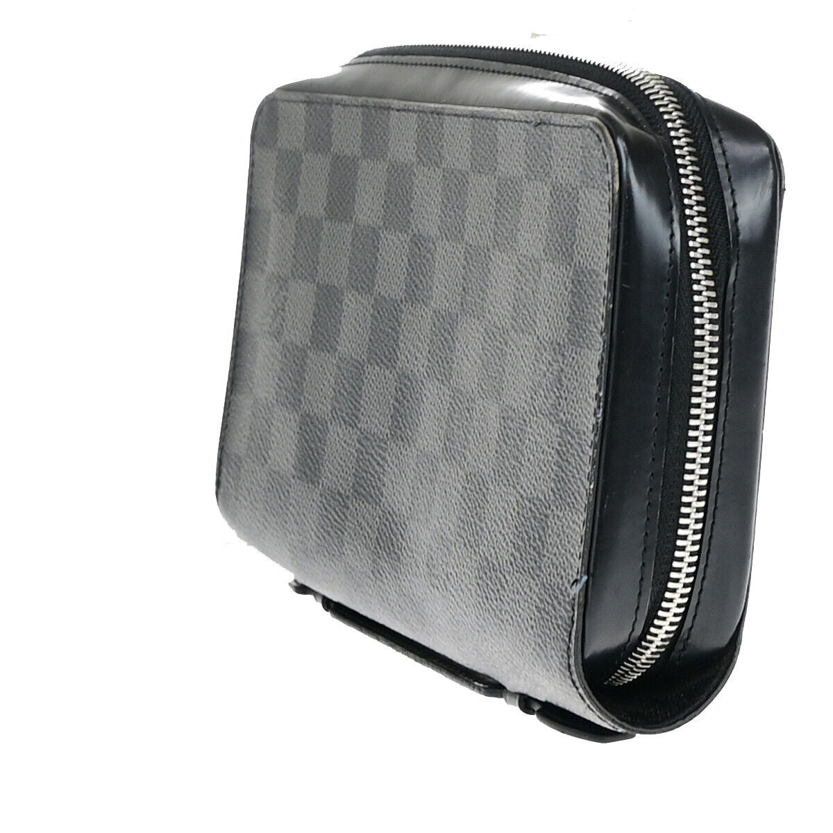 LOUIS VUITTON Zippy XL Long Wallet Travel Case Damier Graphite BK N41503 96YE848