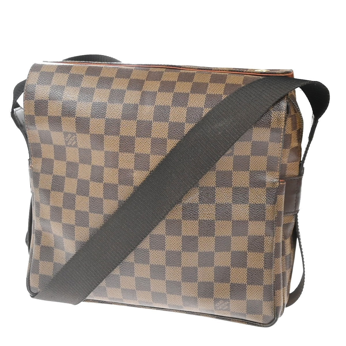 LOUIS VUITTON Naviglio Shoulder Bag Damier Ebene Leather Brown N45255 84KC784
