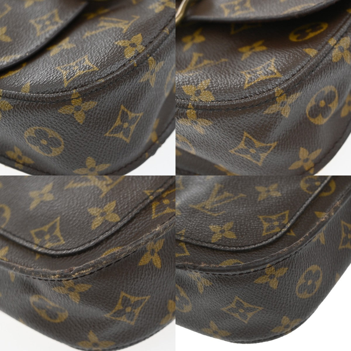LOUIS VUITTON Saint Cloud MM Shoulder Bag Monogram Leather Brown M51243 33KP424