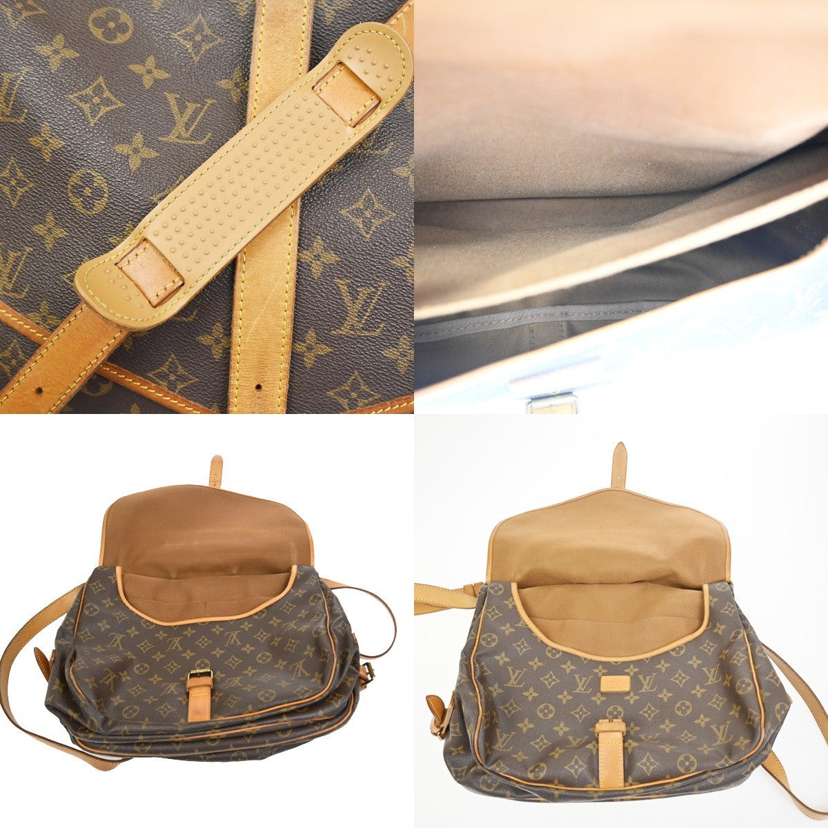 LOUIS VUITTON Saumur 35 Shoulder Bag Monogram Leather BN France M42254 73YH876