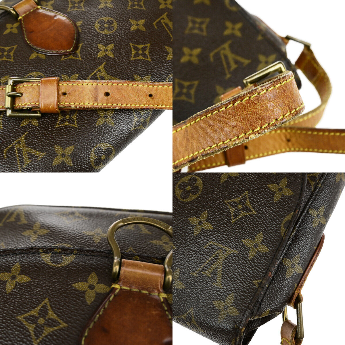 LOUIS VUITTON Saint Cloud GM Shoulder Bag Monogram Leather Brown M51242 69YG707