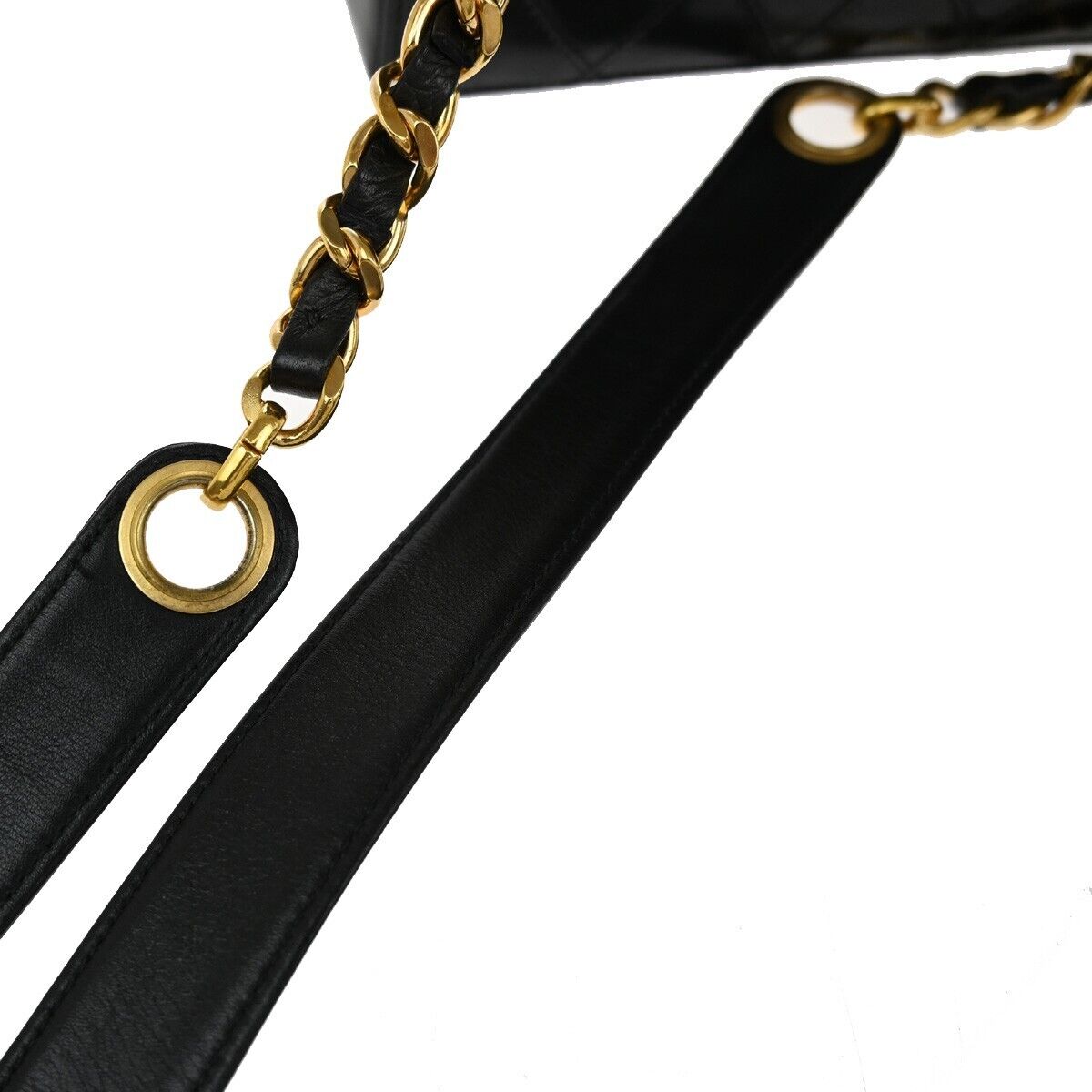 CHANEL CC Logo Bicolore 2Way Vanity Shoulder Hand Bag Leather Black GHW 653RF235