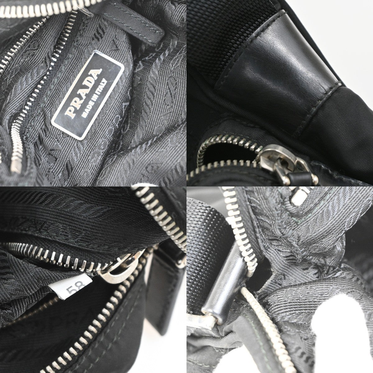 PRADA Logo Crossbody Shoulder Bag Nylon Leather Black SHW Italy 31MA686