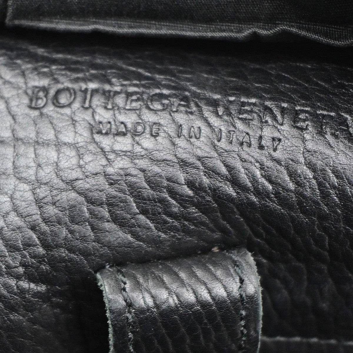 BOTTEGA VENETA Logo Crossbody Shoulder Bag Leather Black Italy 87CB068