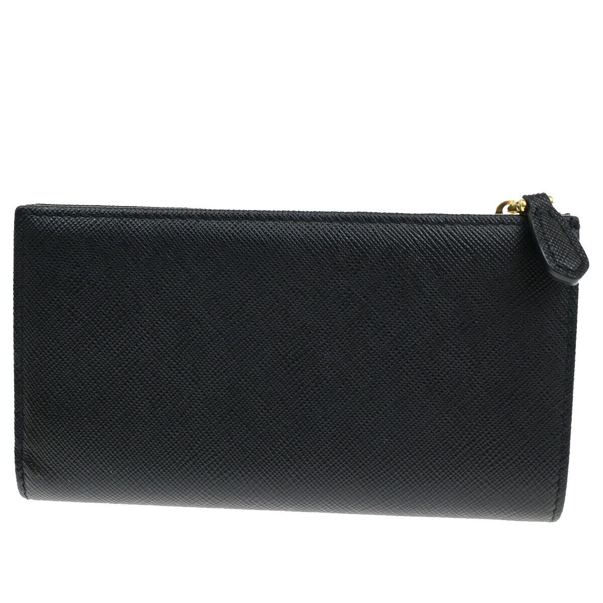 PRADA MILANO Bifold Long Wallet Saffiano Multicolor Leather Black Gold 35RK903