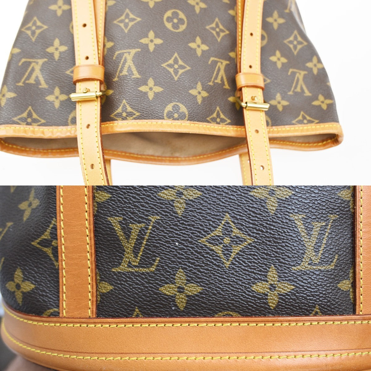 LOUIS VUITTON BUCKET GM Shoulder Tote Bag Monogram Leather Brown M42236 39SA072