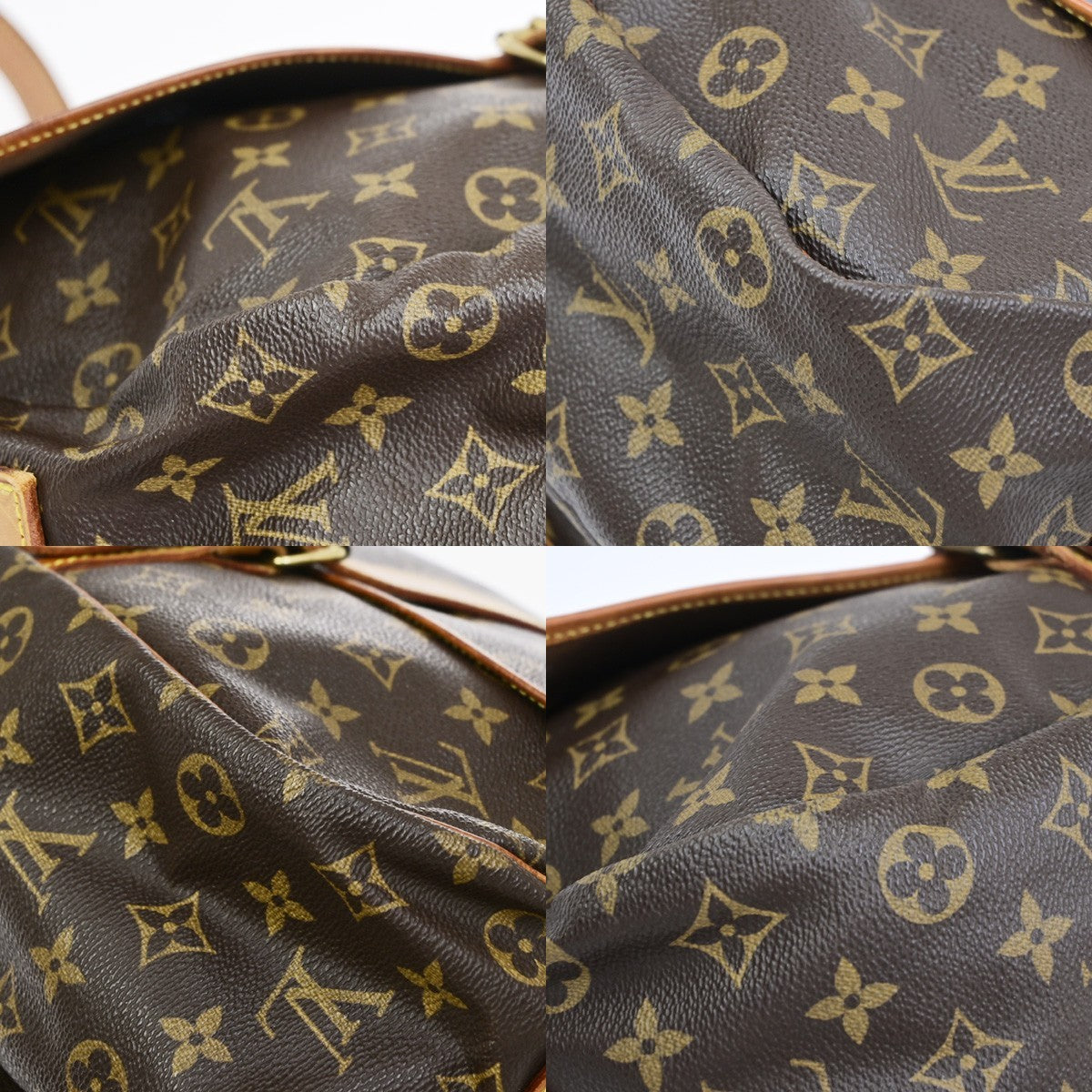 LOUIS VUITTON Logo Saumur 30 Shoulder Bag Monogram Leather Brown M42256 73CB038