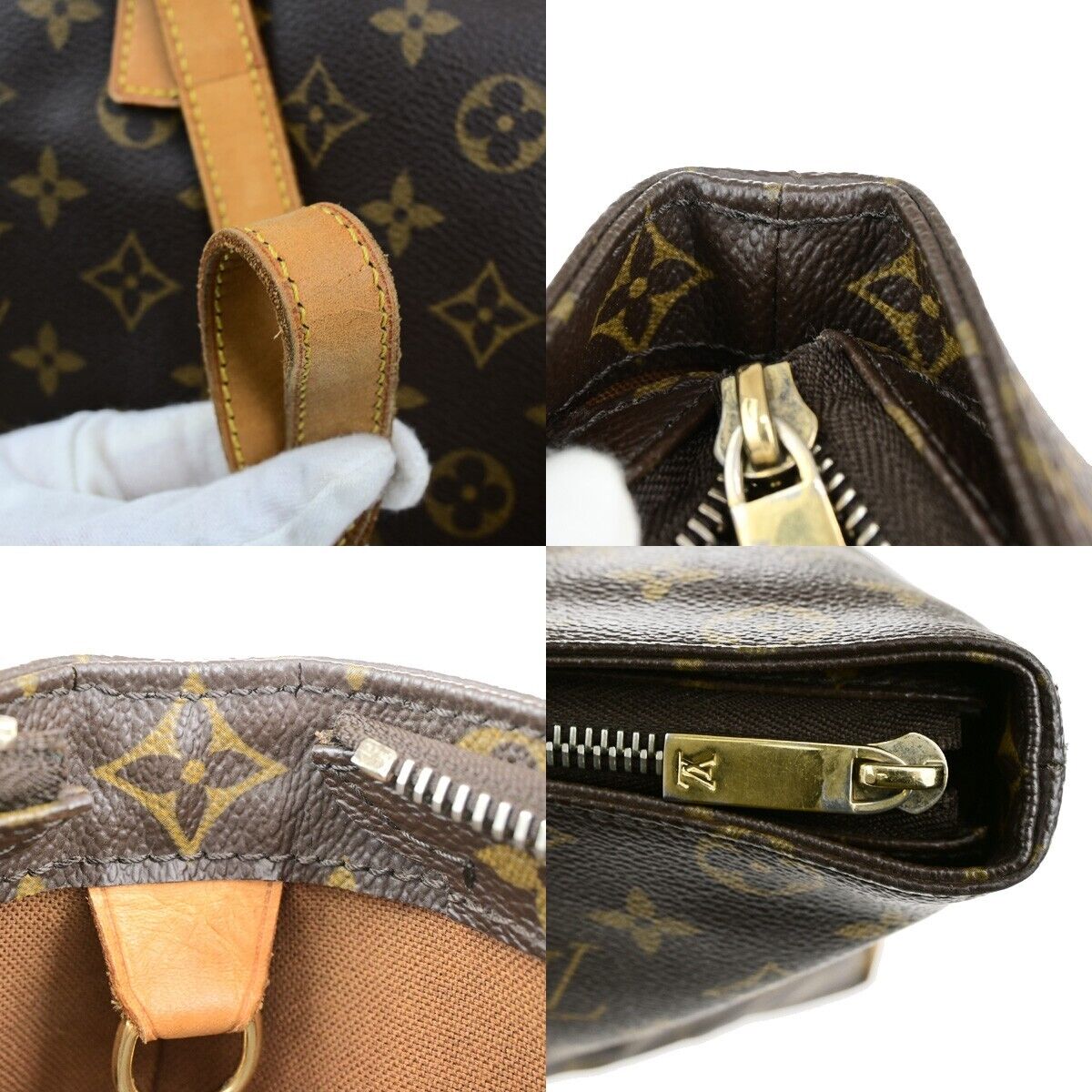 LOUIS VUITTON Cabas Mezzo Shoulder Bag Monogram Leather Brown M51151 82ED413