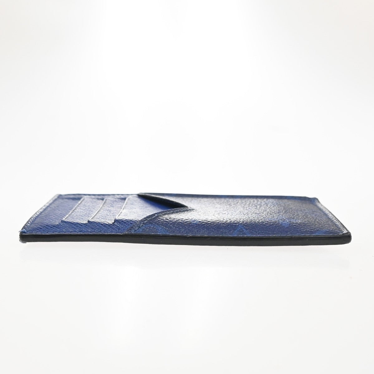 LOUIS VUITTON Logo Coin Card Case Taigarama Leather Cobalt Blue M30270 62KC703