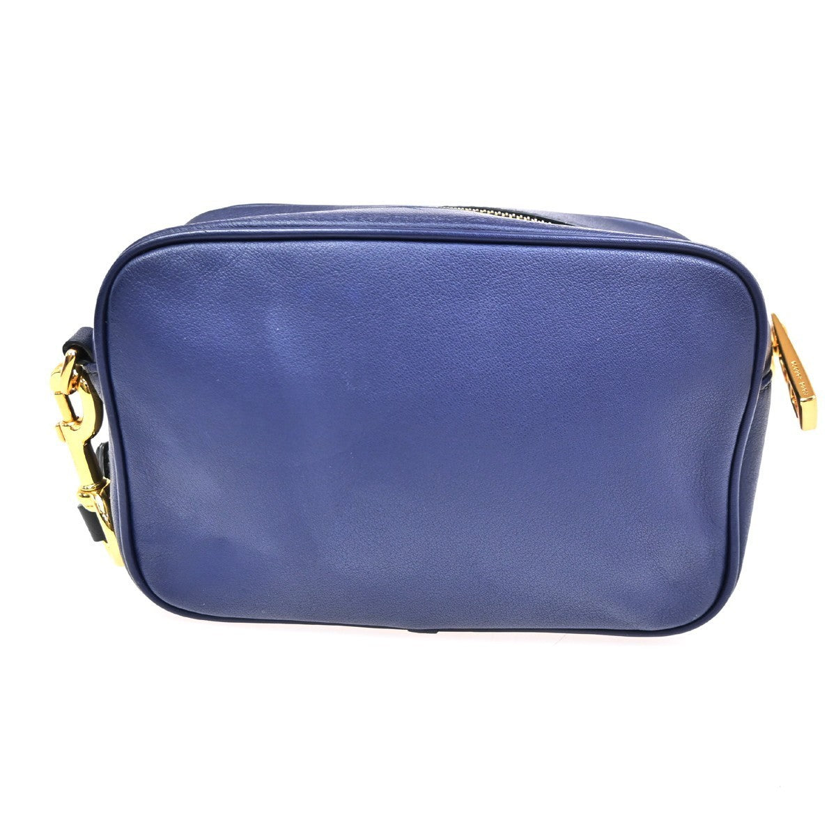 MARC JACOBS Logo The Flash Crossbody Mini Shoulder Bag Leather Blue GHW 61YH854
